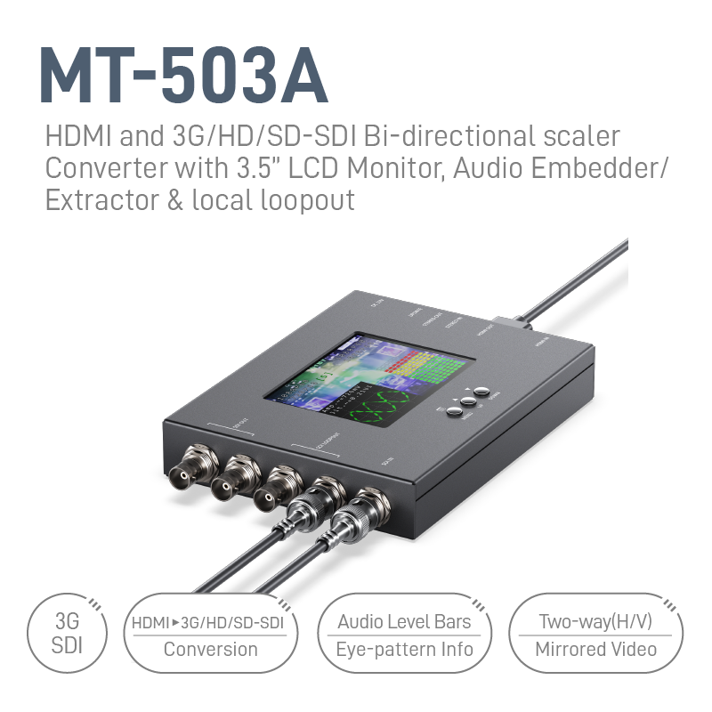 New SDI Scaler Converter SDI to HDMI+SDI Loop-out Adaptor Extender,3G/HD/SD-SDI 